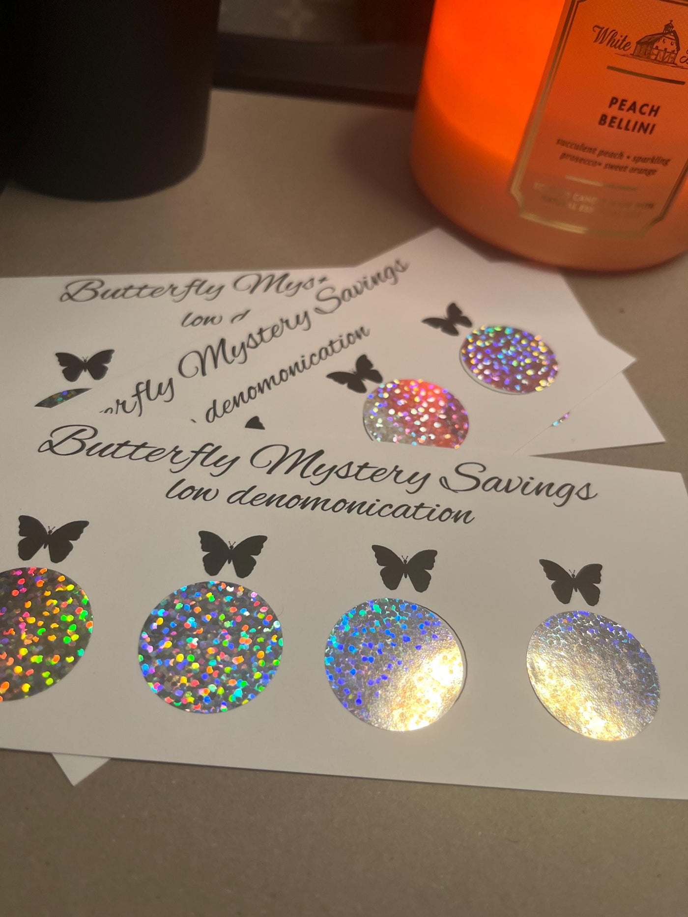 Butterfly Scratch off Savings Challenge