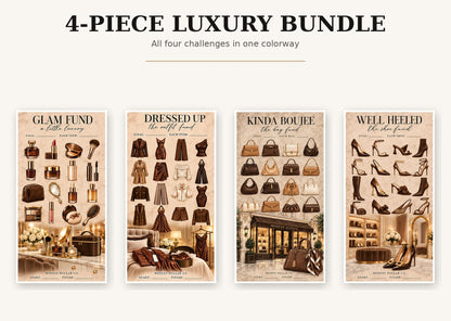 Brown Luxury Savings Challenge four-piece bundle, centered