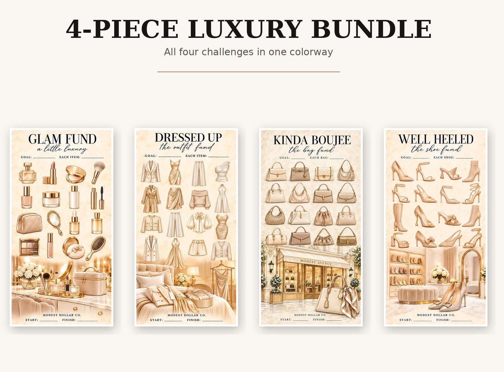 Ivory Luxury Savings Challenge four-piece bundle, centered